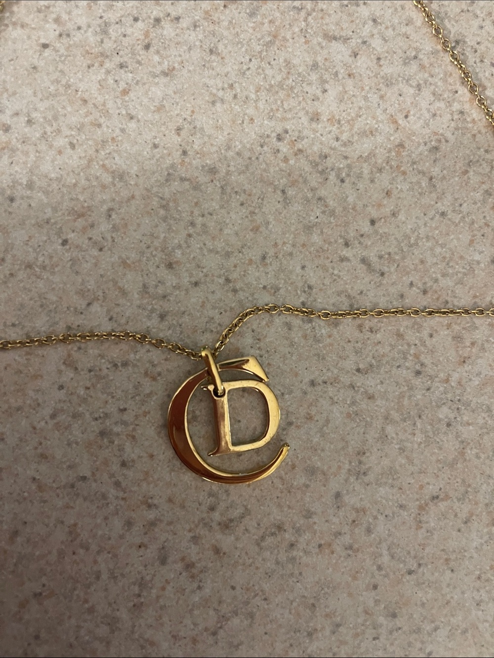 Dior Gold-Tone CD Letter Pendant Necklace - Picture 3 of 4